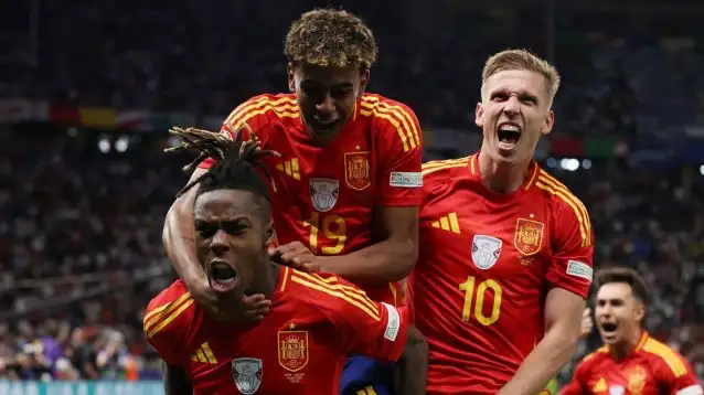 Spain attackers Nico Williams, Lamine Yamal and Dani Olmo